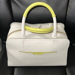 Furla Cream and Yellow Satchel